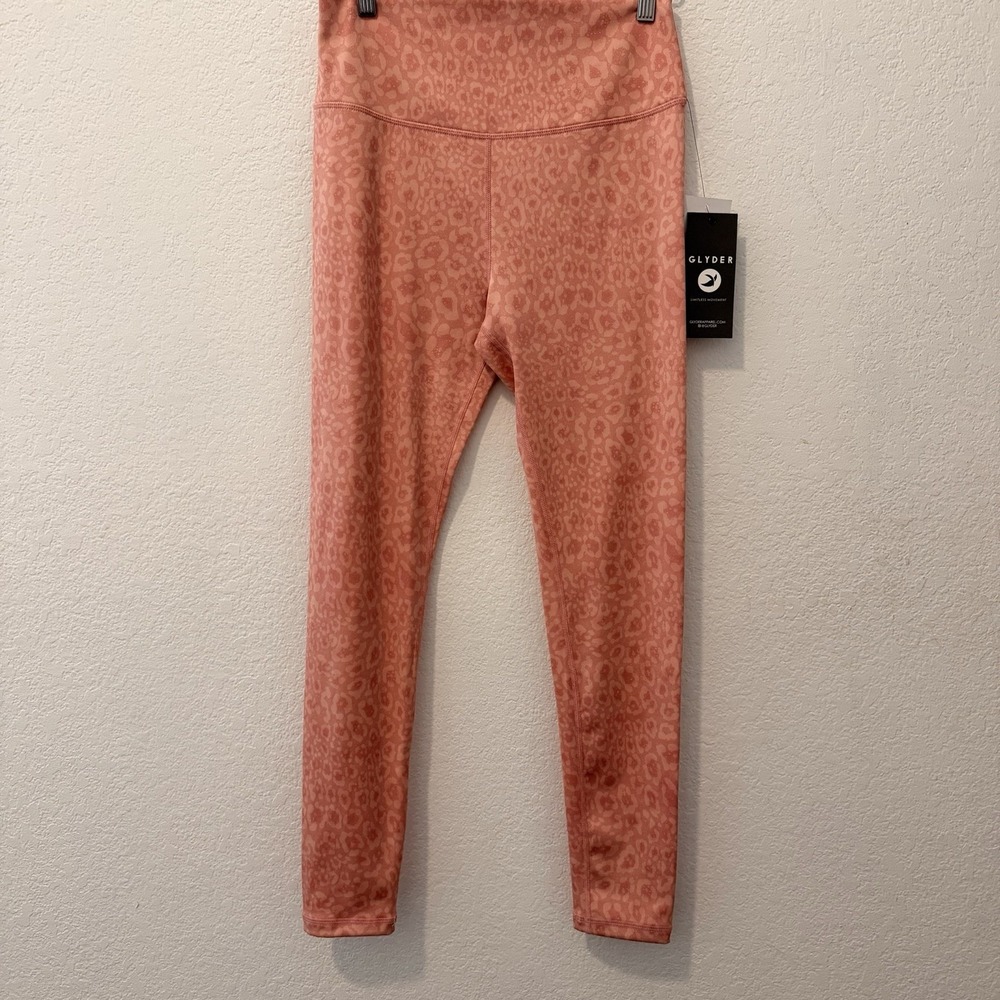 New Glyder Sultry Sherbert Leopard Leggings High Waisted Wicking Large Sold Out - Picture 3 of 13